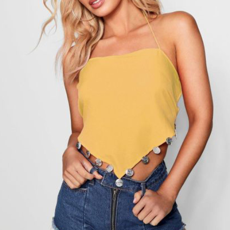 boohoo-designer-orange-Evie-Coin-Trim-Hankerchief-Tie-Back-Cami (1)